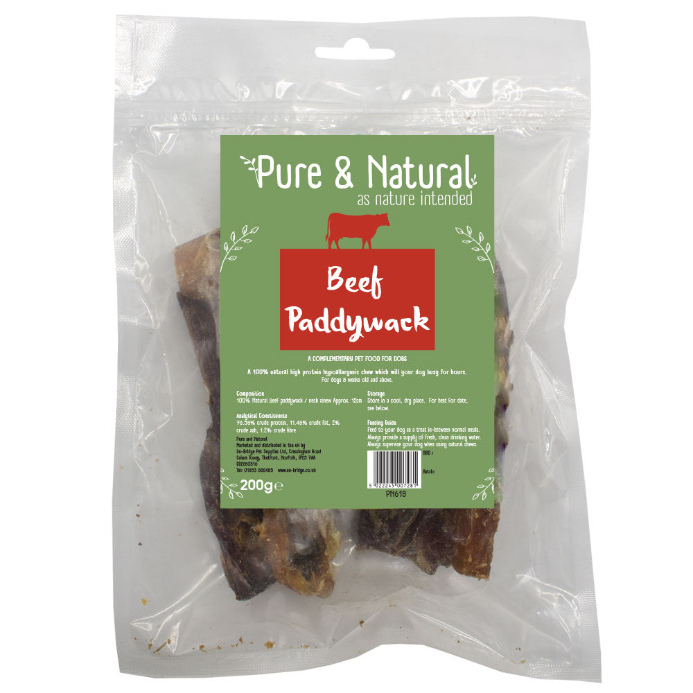 Pure & Natural Beef Neck Paddywack 12cm 200g