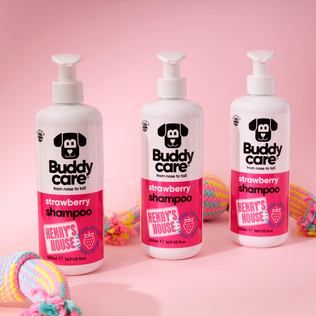 Buddy Care Dog Shampoo - Strawberry - 500ml / 16.9 fl oz