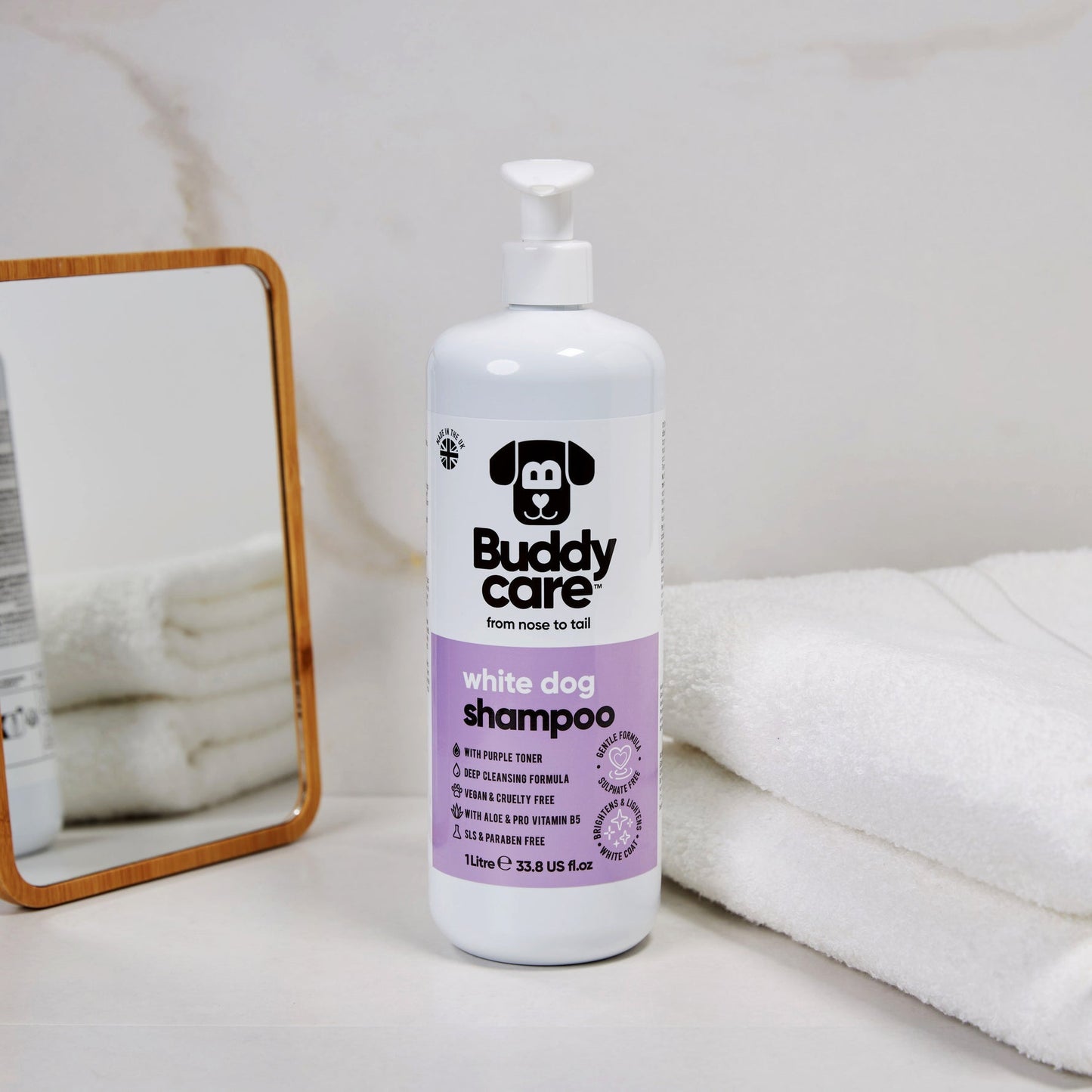 Buddy Care Dog Shampoo - White Dog - 500ml / 16.9 fl oz