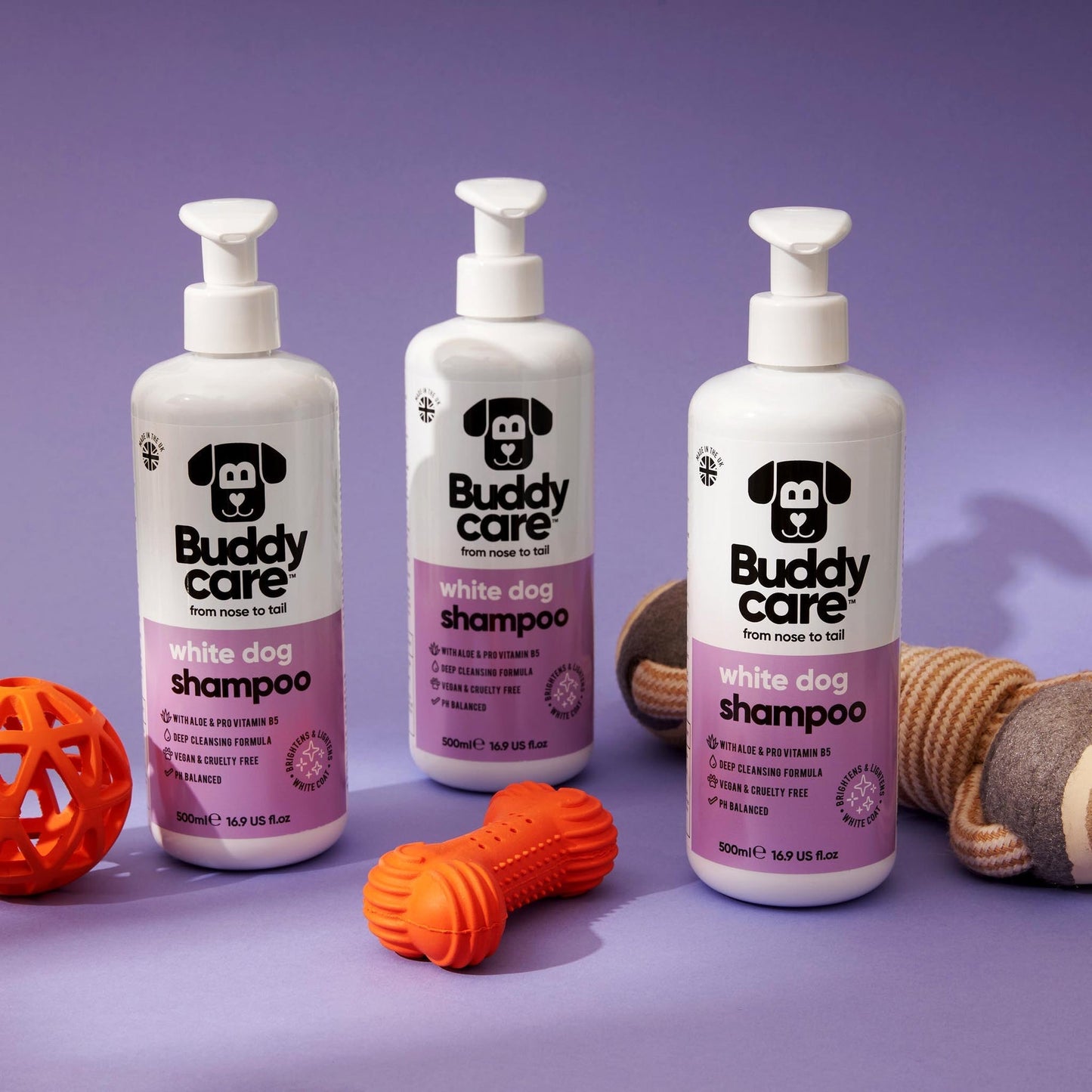 Buddy Care Dog Shampoo - White Dog - 500ml / 16.9 fl oz