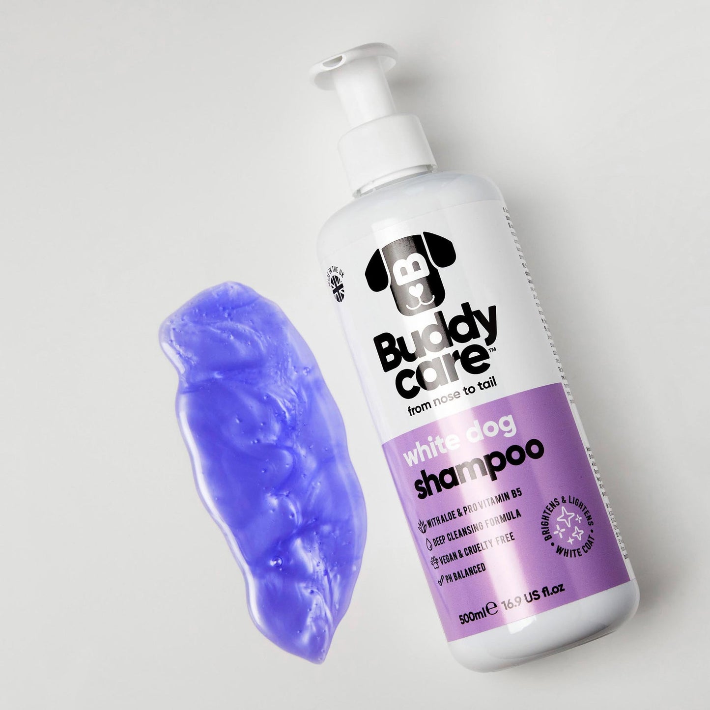 Buddy Care Dog Shampoo - White Dog - 500ml / 16.9 fl oz