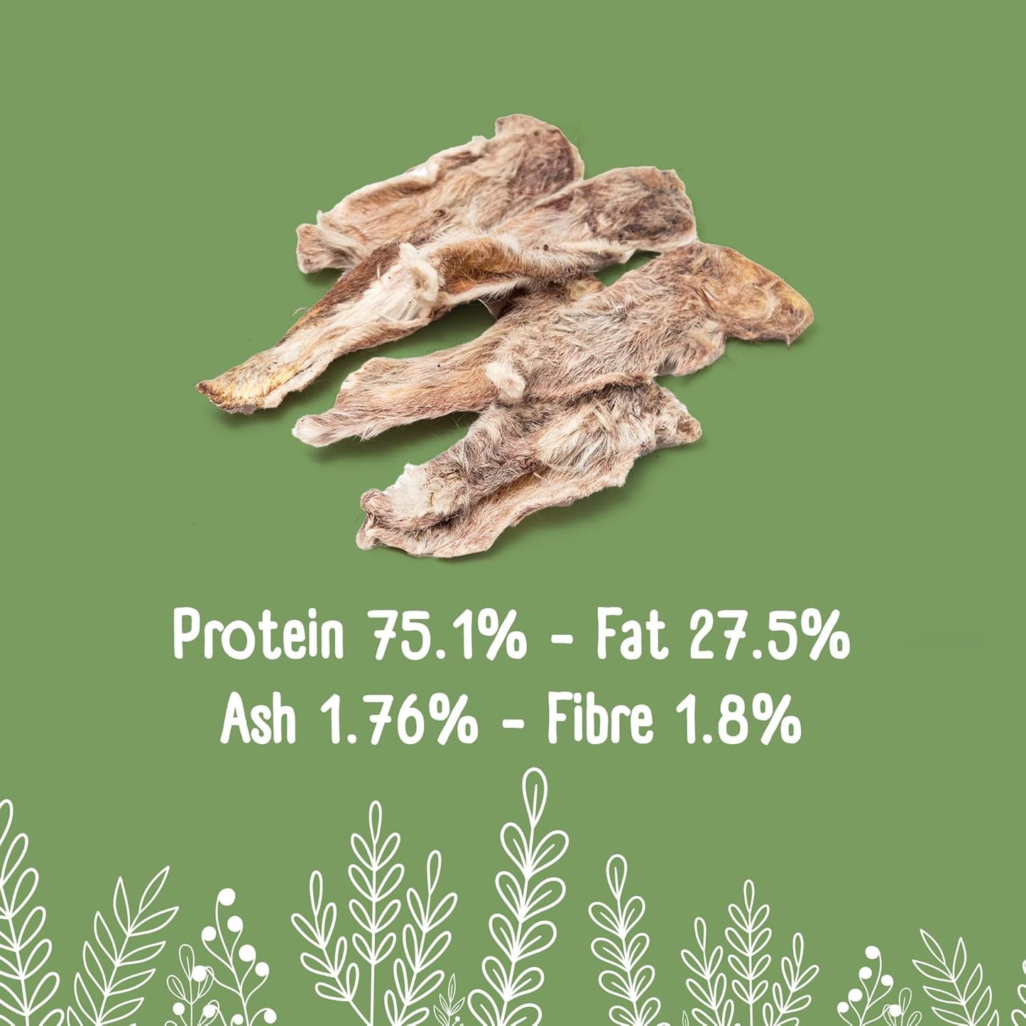 Pure & Natural Rabbit Ear With Hair 5kg