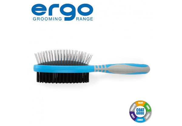 Ancol Ergo Double-Sided Pin and Bristle Dog Grooming Brush