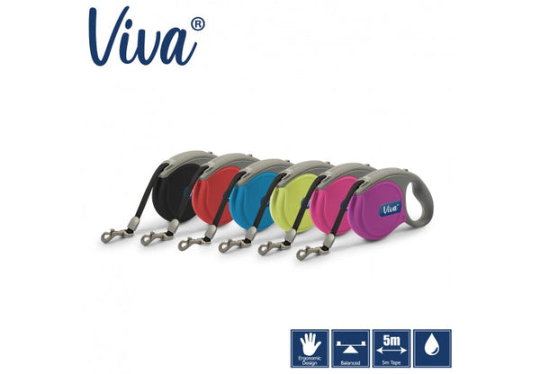 Ancol Viva Blue Retractable Dog Lead - Medium