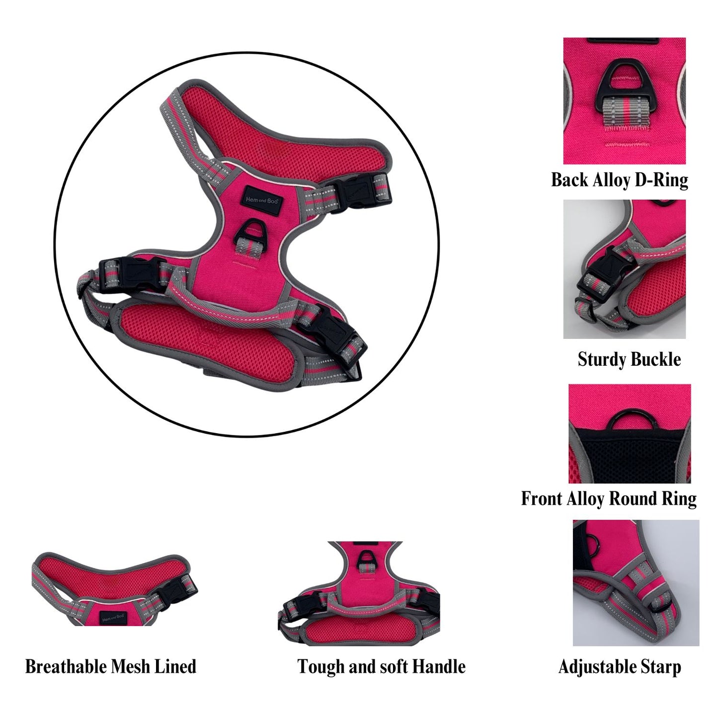 XS Sports Harness Bright Pink