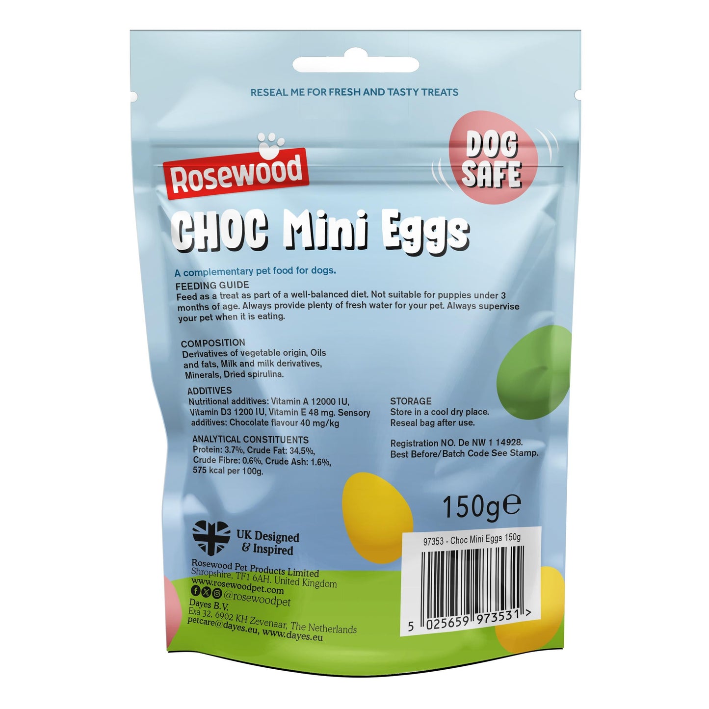 Rosewood Chocolate Easter Mini Eggs for Dogs 150g