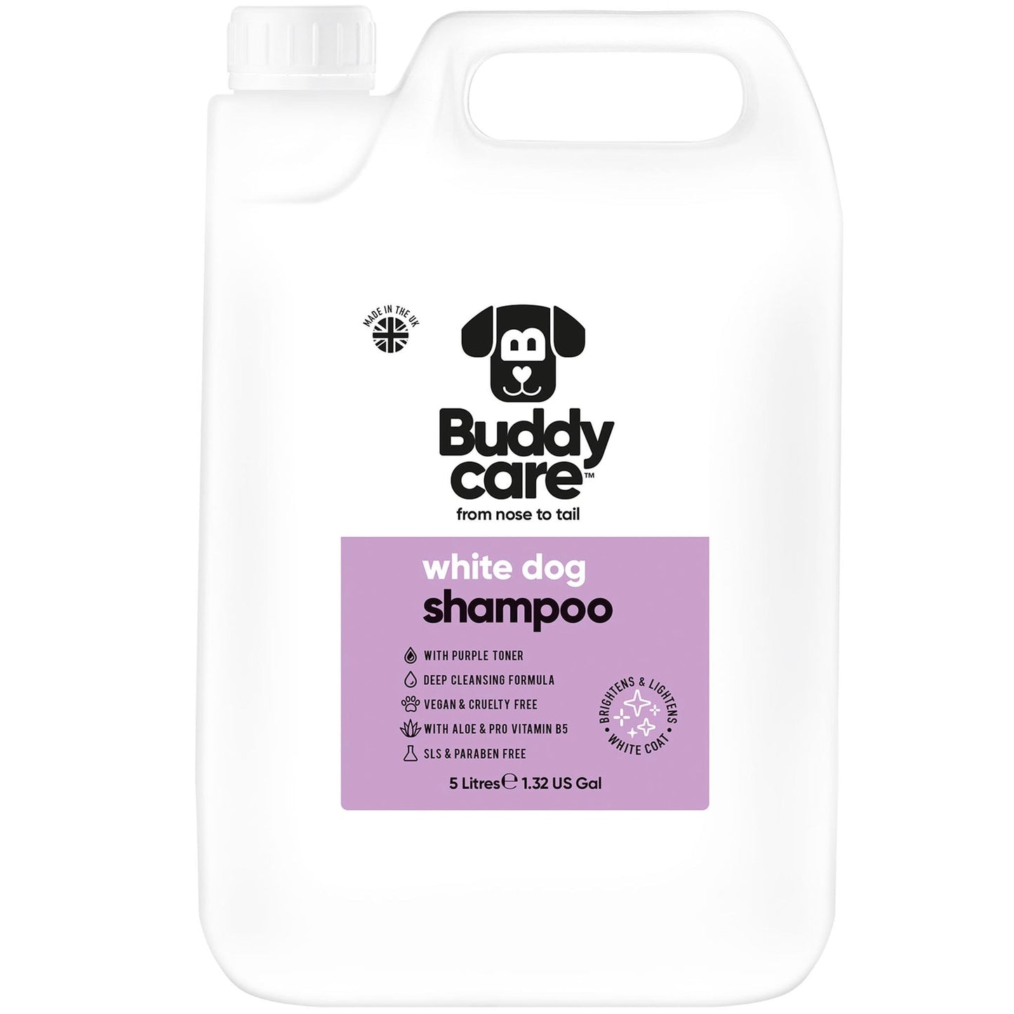 Buddy Care Dog Shampoo - White Dog - 5L / 1.32 Gal