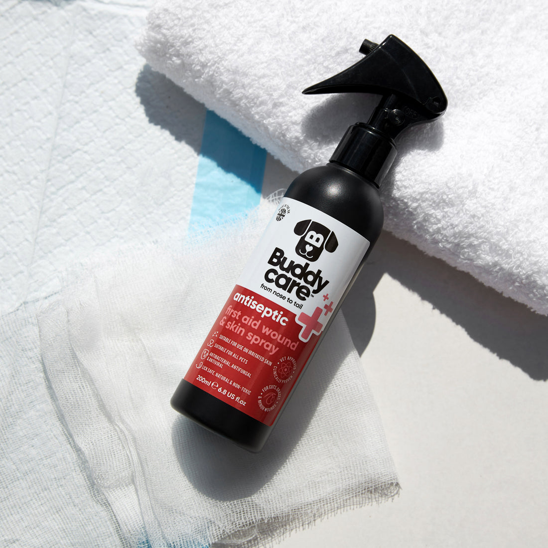Buddy Care Pet Antiseptic First Aid Wound & Skin Spray - 200ml / 6.76 fl oz