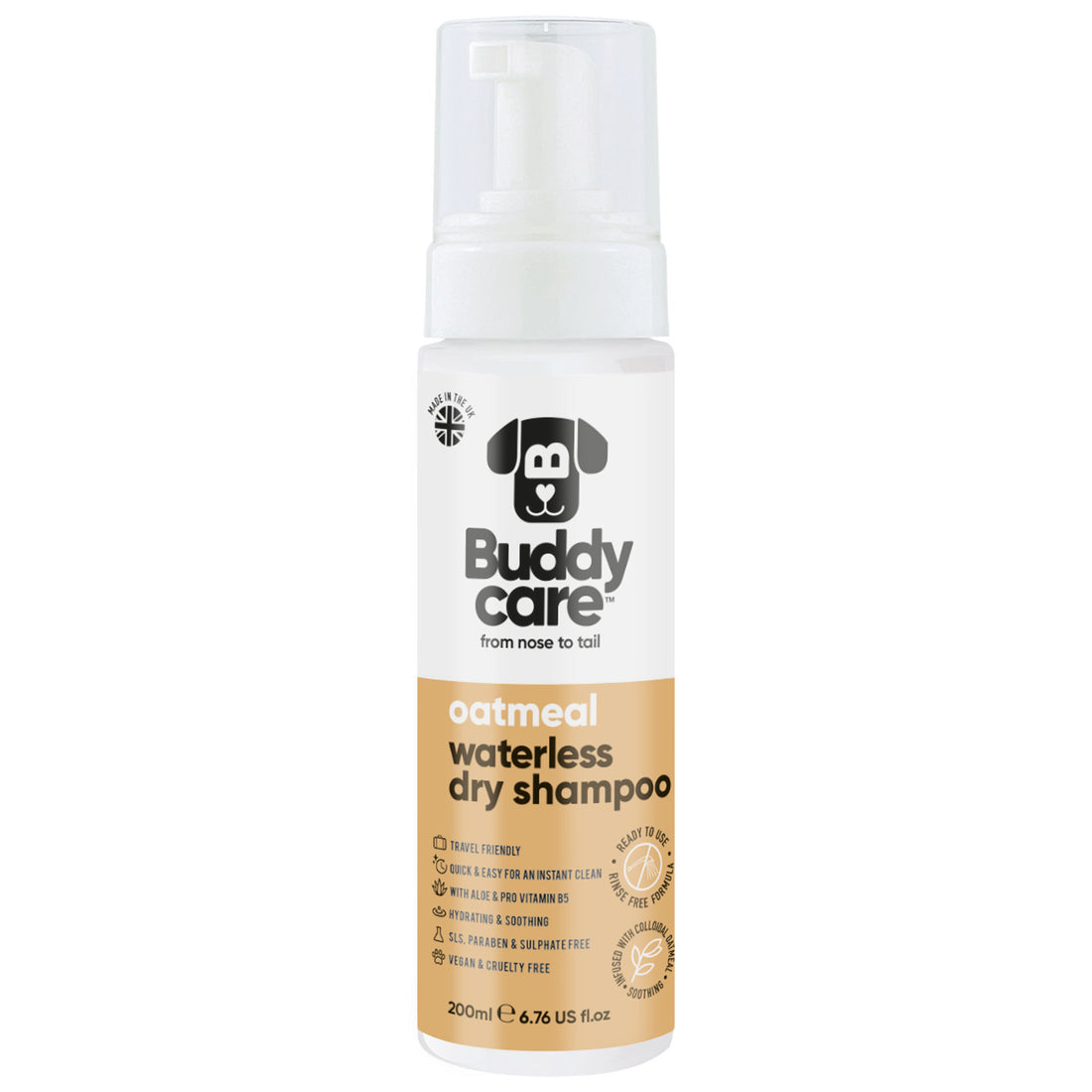 Waterless Dry Dog Shampoo - Oatmeal - 200ml