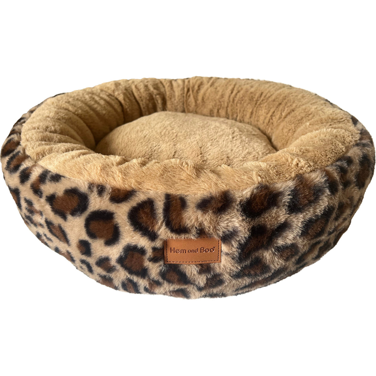 Hem&Boo Leopard Print Round Pet Bed