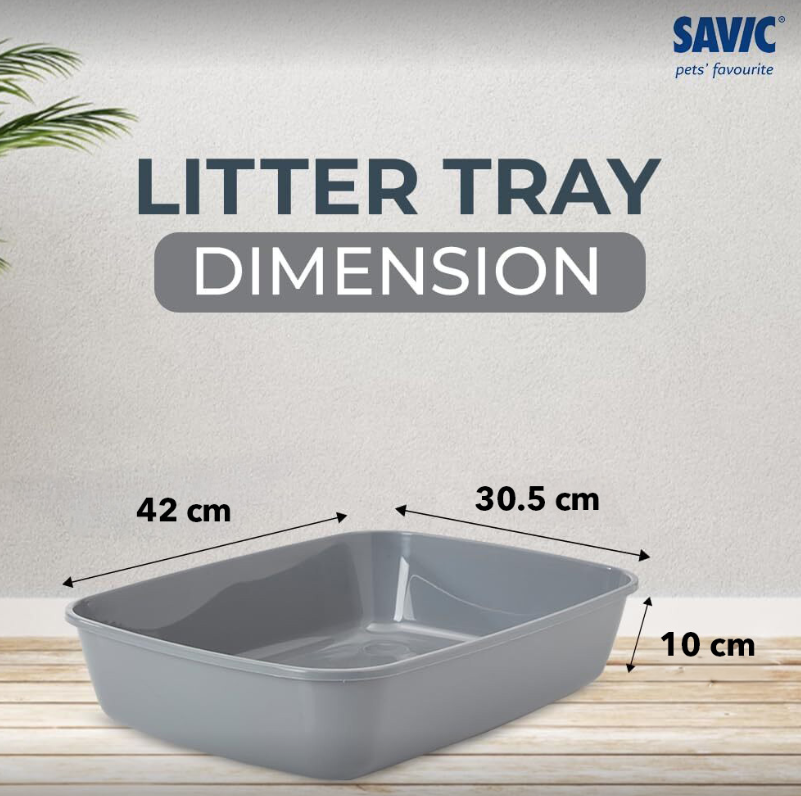 Savic Iriz Cat Litter Tray Grey Large 42cm