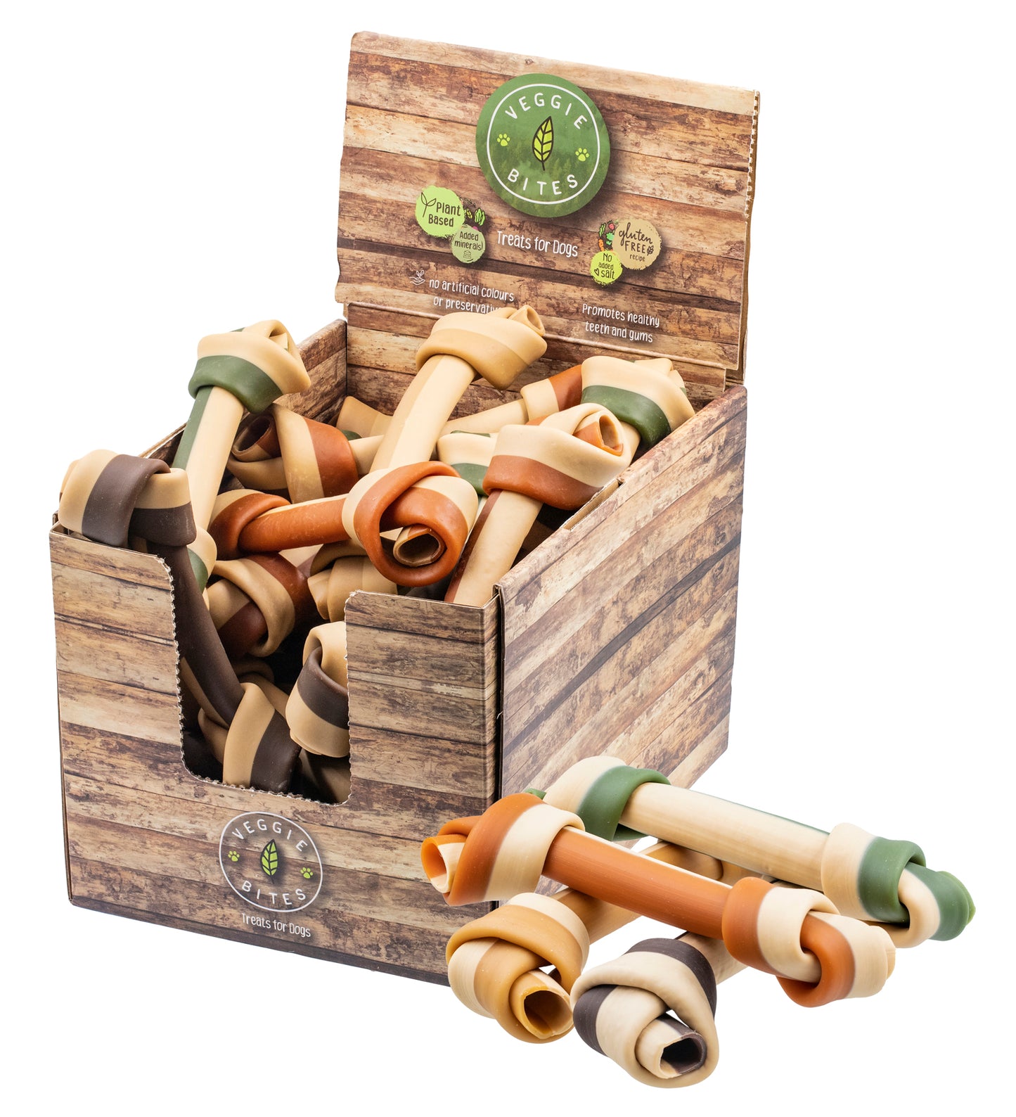 Veggie Bites Coloured Knots Large 1.3kg (approx 12 pieces) NEW