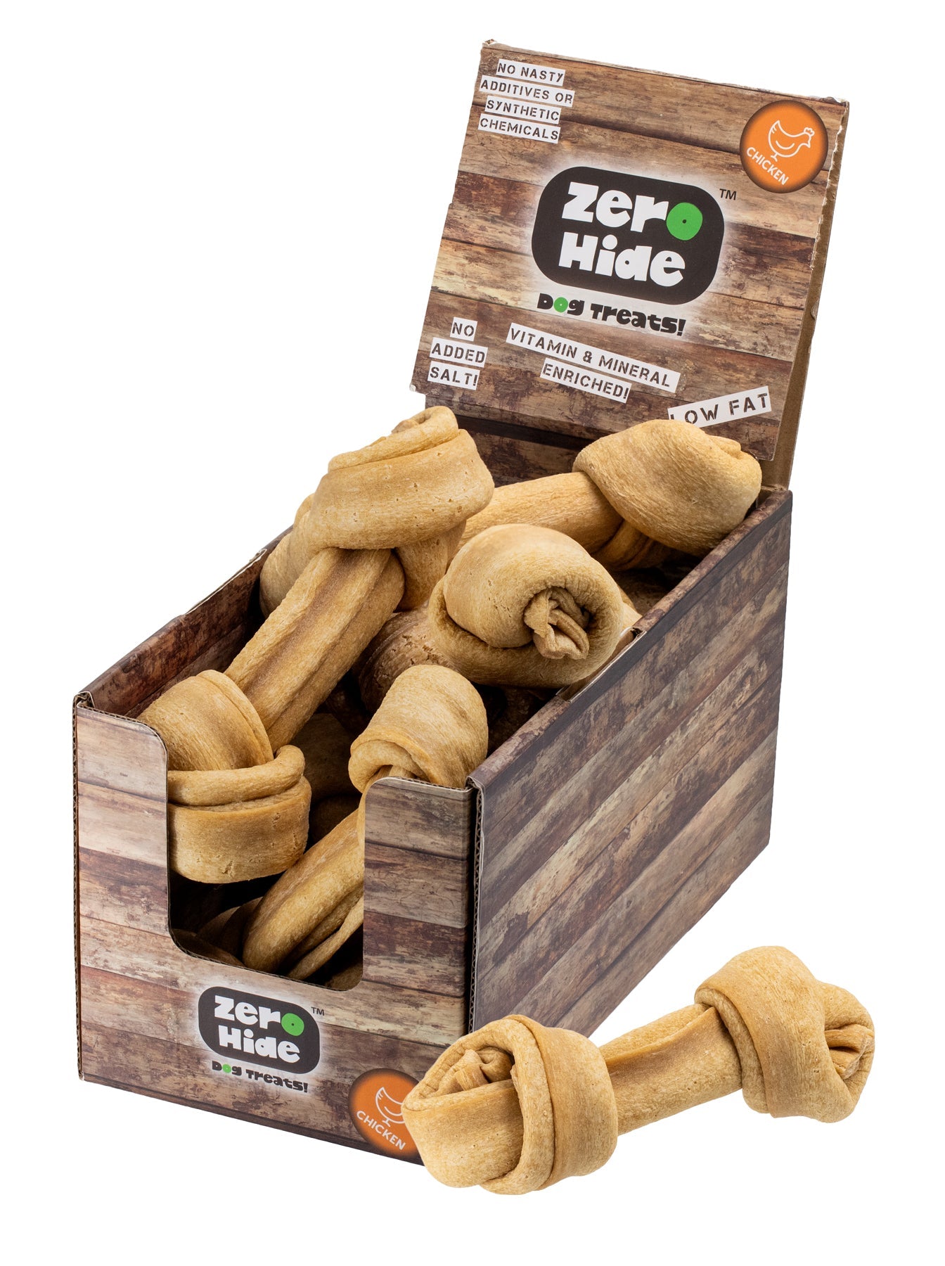 Zero Hide Chicken 7.5" Puffed Bones/Knots 800g x6 Pieces