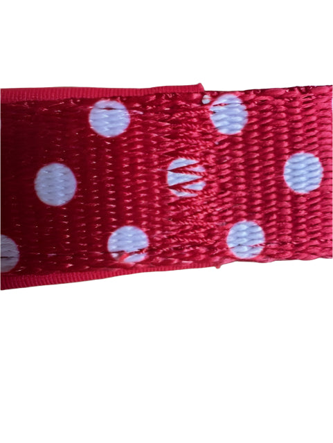 Polka Dot Nylon Collar Red Medium