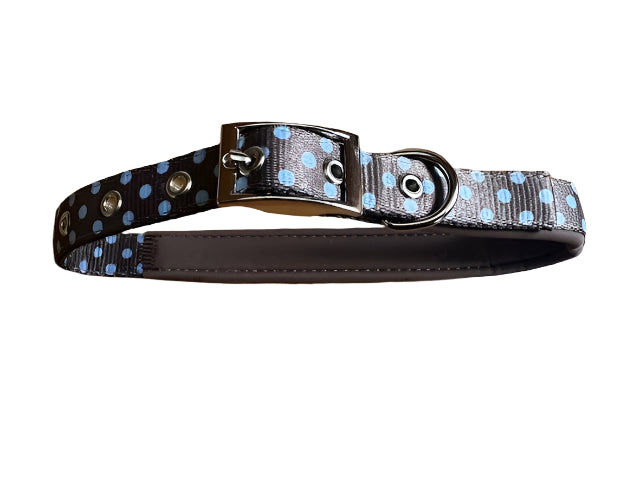 Polka Dot Nylon Collar Brown Medium