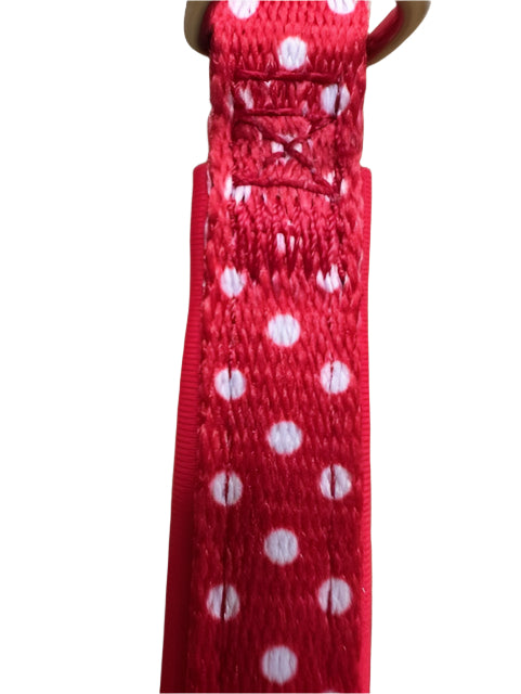 Polka Dot Nylon Collar Red Small