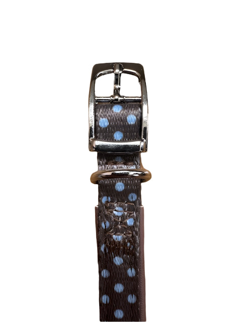 Polka Dot Nylon Collar Brown Small