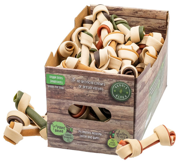 Veggie Bites Small Coloured Knots Dog Treat- 2kg approx 45 pieces