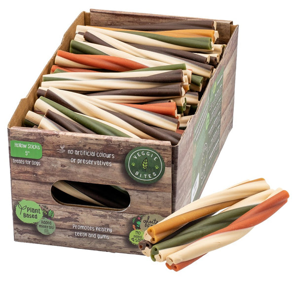 Veggie Bites Hollow 12cm Dog Treat Sticks 2.5kg  (approx 138 pieces)
