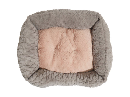 24" Grey & Pink Plush Squ Bed