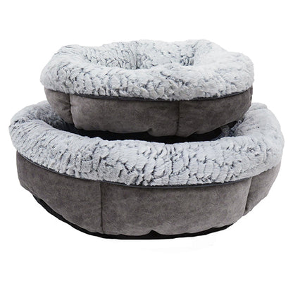 25" Grey Lux Plush Round Bed