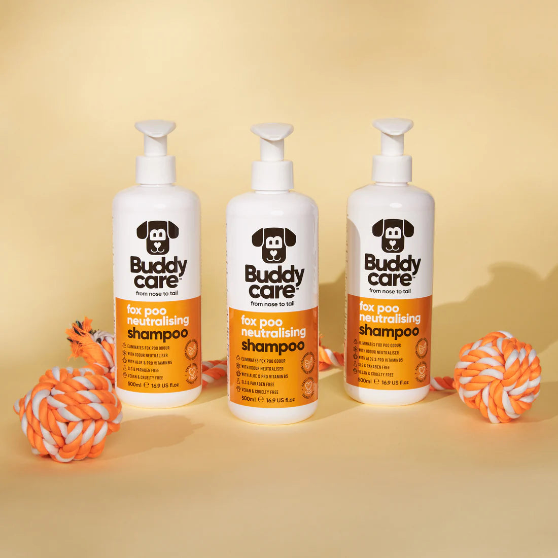 Buddy Care Dog Shampoo - Fox Poo Neutralising Dog Shampoo - 500ml / 16.9 fl oz