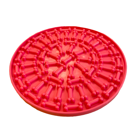 Pet Lick Mats-Silicone Circle Red