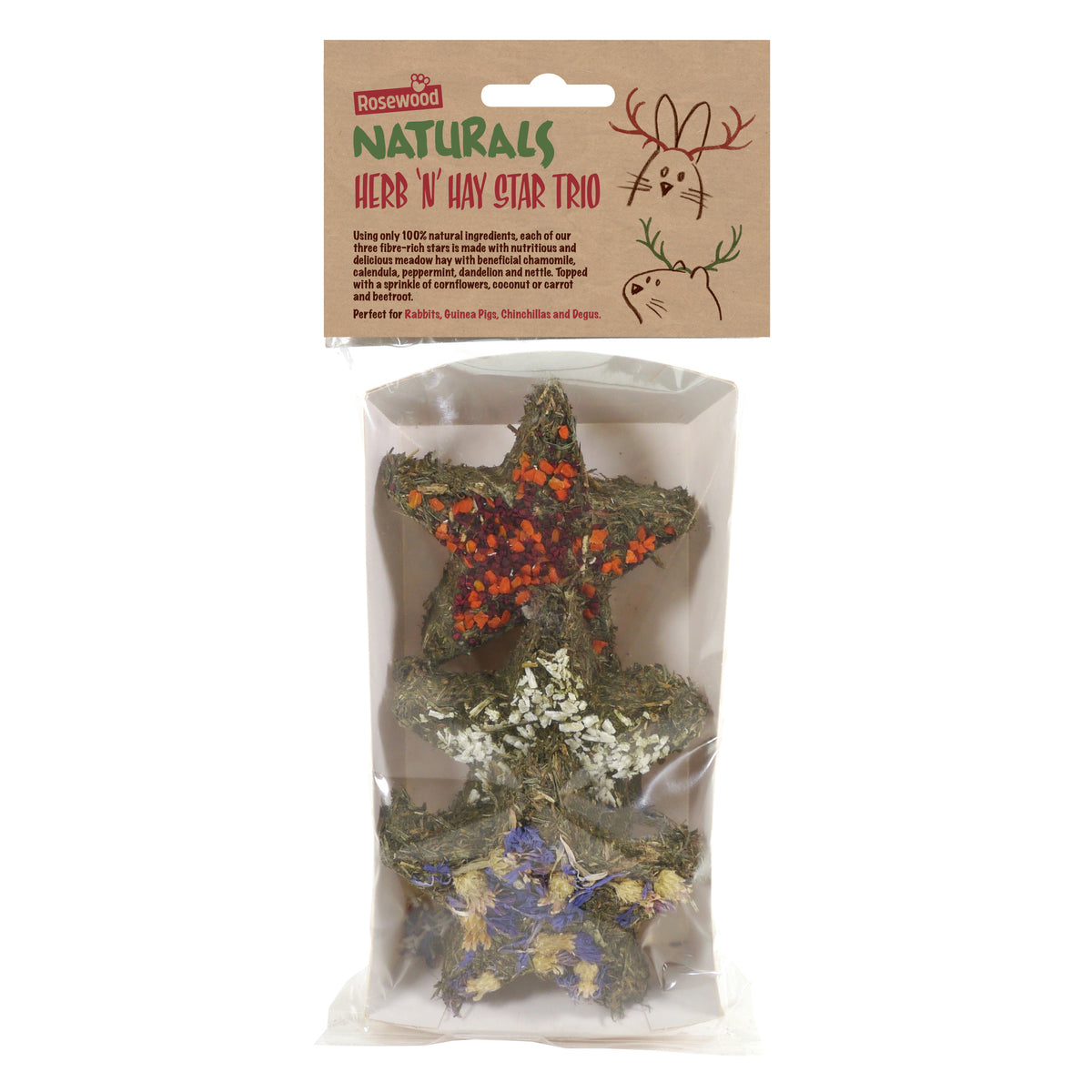Small Animal Christmas - Natural Herb 'n' Hay Star Trio