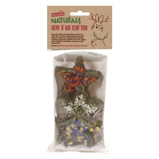 Small Animal Christmas - Natural Herb 'n' Hay Star Trio