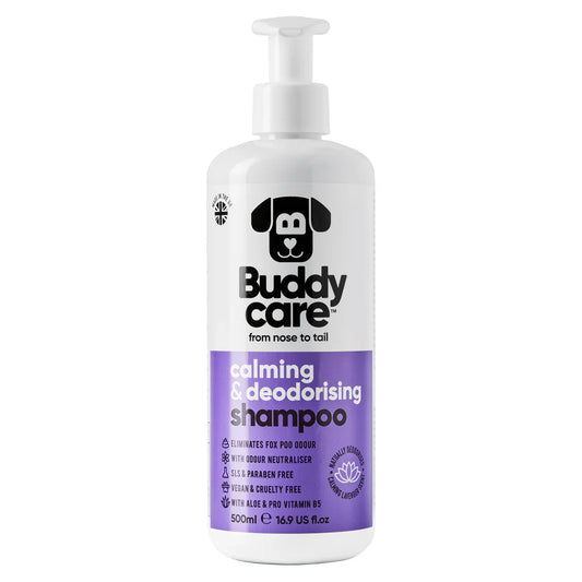 Buddy Care Dog Shampoo - Calming & Deodorizing Lavender - 500ml / 16.9 fl oz