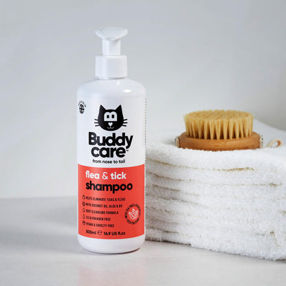 Buddycare Cat Shampoo - Flea & Tick - 500ml / 16.9 fl oz