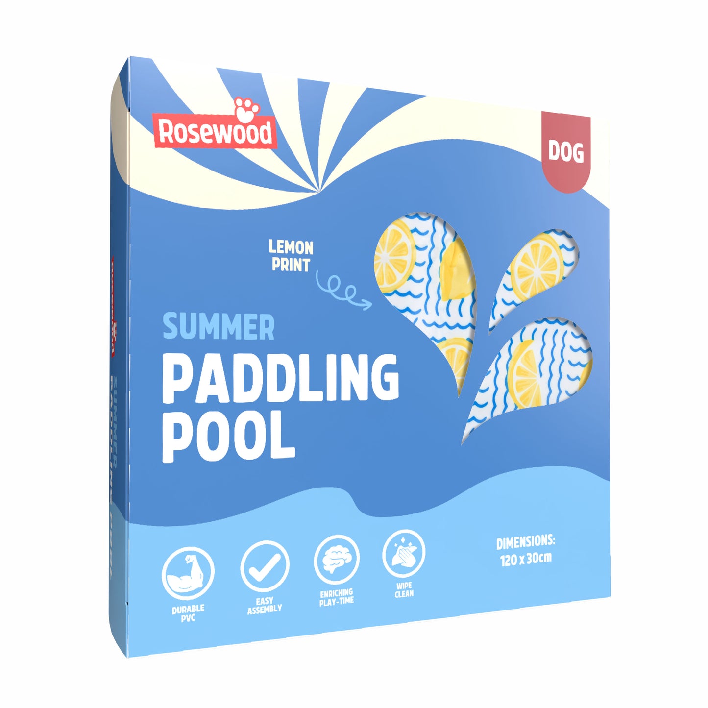 Rosewood Paddling Pool - Lemon Print 120x120x30cm