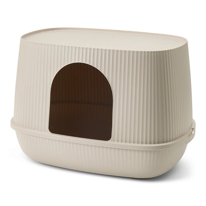 Savic Moona Covered Cat Litter Tray- Mocha