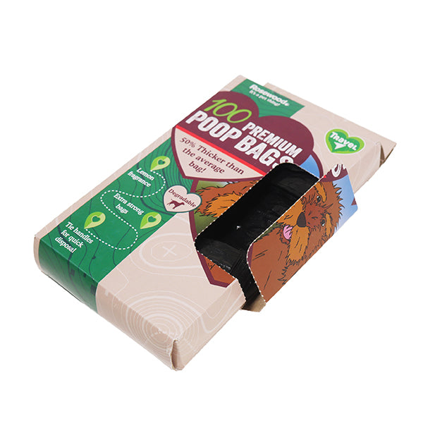 Rosewood Premium Degradable Dog Poo Bags - 100 Pieces