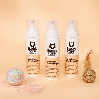 Buddycare Waterless Dry Cat Shampoo - Peach - 200ml / 6.76 fl oz