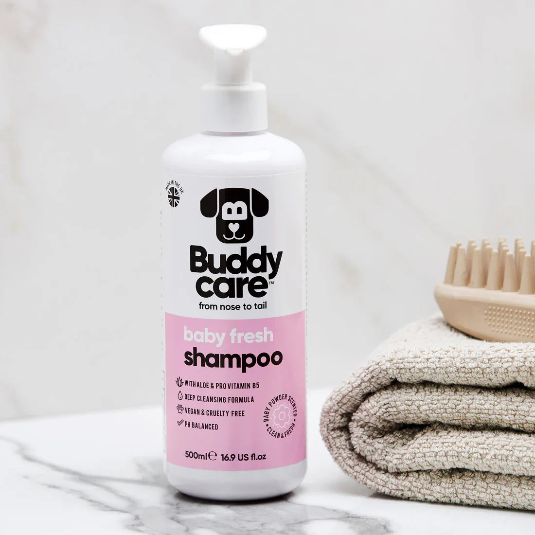 Buddy Care Dog Shampoo - Baby Fresh - 500ml / 16.9 fl oz