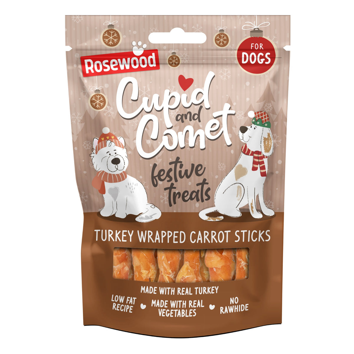 Rosewood Turkey Wrapped Carrot Sticks Dog Treat 100g