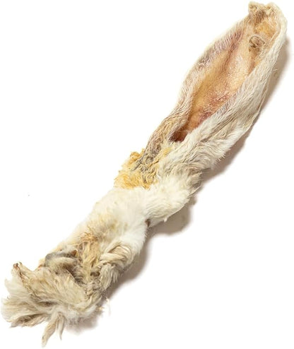Natures Chews Rabbit Ear with Hair 500g Bag Dog Treats