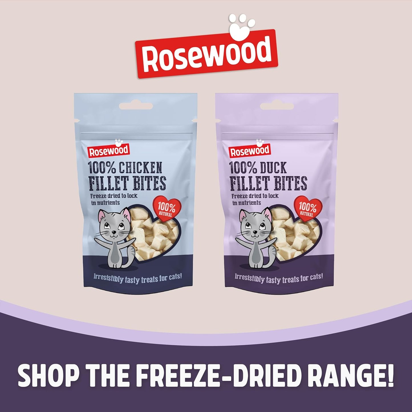 Rosewood Freeze Dried Duck Bites for Cats 15g