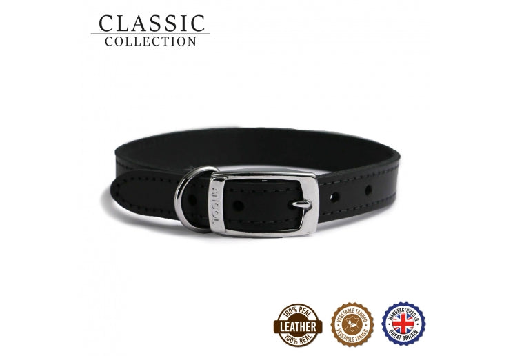 18" Plain Sewn Collar Black Size 4