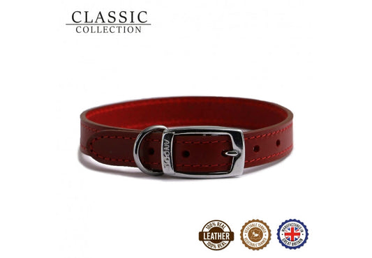 18" Plain Sewn Collar Red Size 4