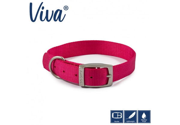 Ancol Viva Pink Nylon Dog Collar 39cm -48cm - Size 5