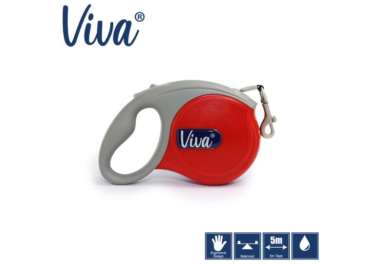 Small Viva Red Retractable Lead