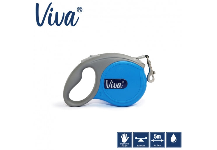 Small Viva Blue Retractable Lead