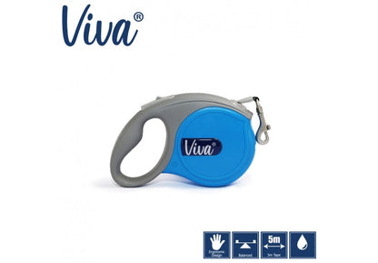 Large Viva Blue Retractable Lead