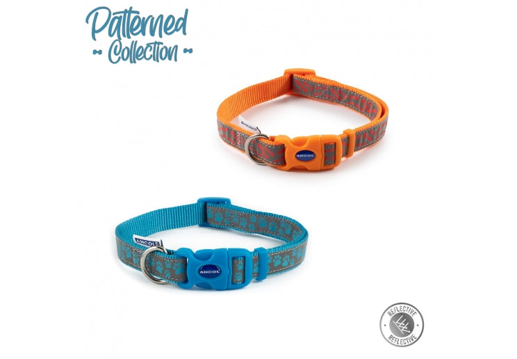 Reflective Patterned Bone Collar Orange Size 2-5