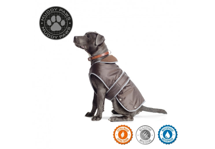 Storm Guard Chocolate Reflective Dog Coat Small Medium