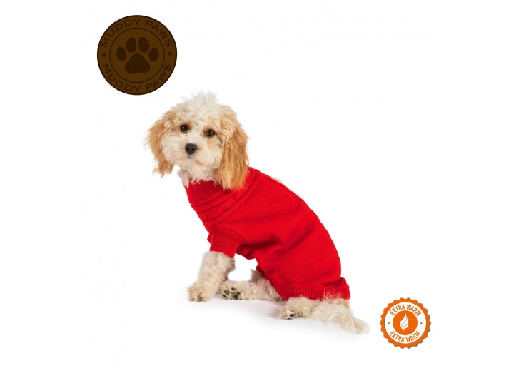 Ancol Red Cable Knit Jumper - Medium