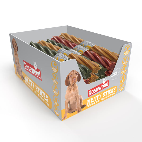 Rosewood Daily Dental Meaty Dog Treat Sticks- 40 value pack