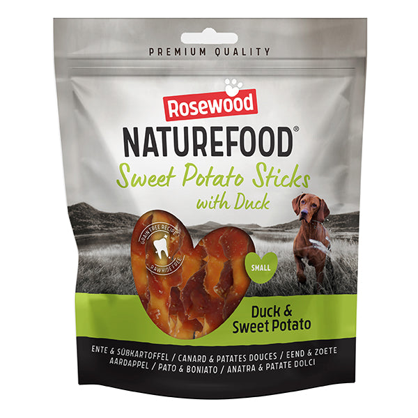 Rosewood Naturefood Duck Wrapped Sweet Potato Sticks Dog Treats - Value Pack 320g